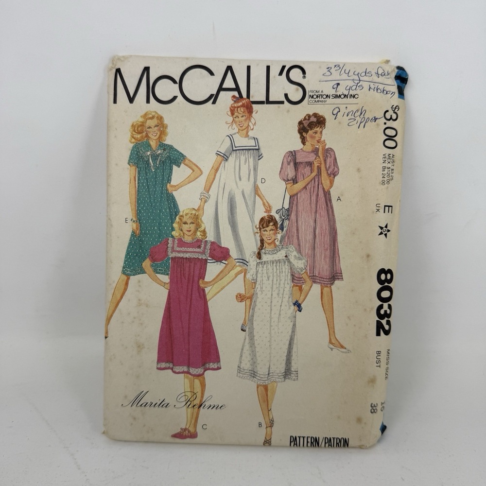 Dress MuuMuu Caftan 16 McCalls 8032 Sewing Pattern McCall's Marita Loose Modest